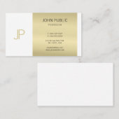 Elegantes Gold Mit Monogramm Modernes Design Luxus Visitenkarte (Vorne/Hinten)
