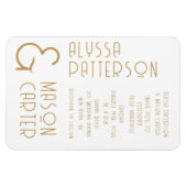 Elegantes Gold Moderne Hochzeit rettet das Datum Magnet (Horizontal)