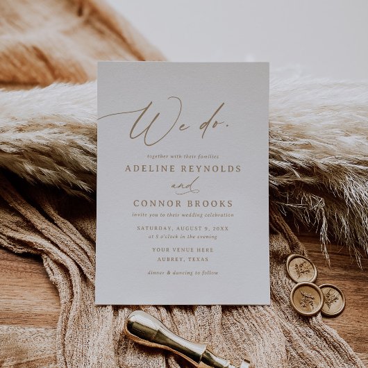 Elegantes Gold Moderne Kalligraphie machen wir Hoc Einladung