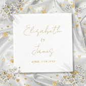 Elegantes Gold Moderne Minimalistische Script-Hoch Serviette
