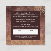 Elegantes Gold Moderner Chic Salon Quadratische Visitenkarte (Rückseite)