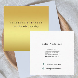 Elegantes Gold Moderner Schmuckdesigner Quadratische Visitenkarte