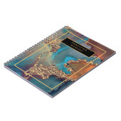 Elegantes Gold Modernes Blue Paint Monogram Journa Notizblock (Linke Seite)