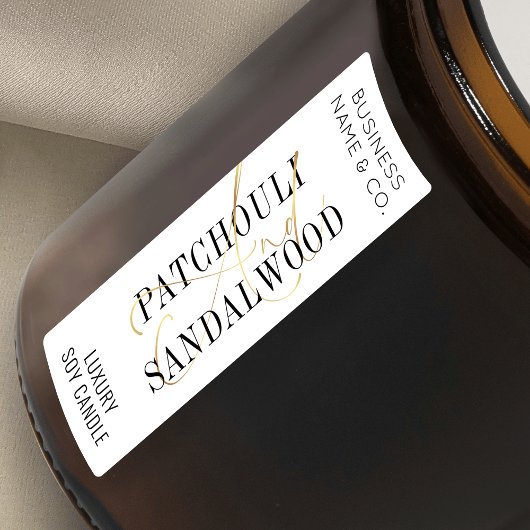 Elegantes Gold Modernes Candle Jar Thin Vertikales Etiketten