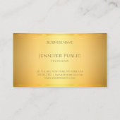 Elegantes Gold Modernes Design Anspruchsvolles Tem Visitenkarte (Rückseite)