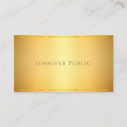 Elegantes Gold Modernes Design Anspruchsvolles Tem Visitenkarte (Vorderseite)