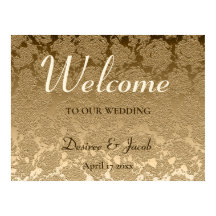 Elegantes Gold Modernes Floral Willkommen bei unse