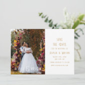 Elegantes Gold Modernes Foto Hochzeit rettet das D Save The Date (Stehend Vorderseite)