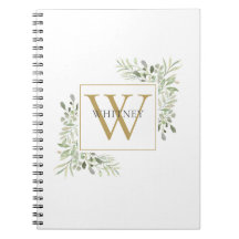 Elegantes Gold Monogram Greenergiefoliage