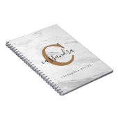 Elegantes Gold Monogram-MarmorNotebook Notizblock (Rechte Seite)