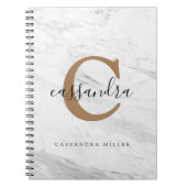 Elegantes Gold Monogram-MarmorNotebook Notizblock (Vorderseite)
