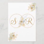 Elegantes Gold Monogram Name Initial Wedding Menu Menükarte (Rückseite)