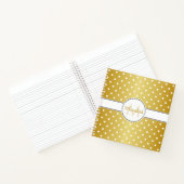 Elegantes Gold Monogram Polka Dot Muster Notizblock (Innenseite)