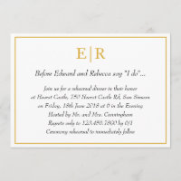 Elegantes Gold Monogram Probe Dinner