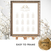 Elegantes Gold Monogram Seating Chart Sign Poster