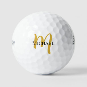 Elegantes Gold Monogram Srixon Soft Feel 3 Pack Golfball