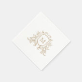 Elegantes Gold Monogram Wappen Custom Wedding Napk Serviette (Ecke)