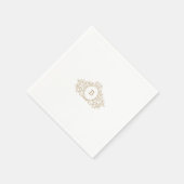 Elegantes Gold Monogram Wappen Custom Wedding Serviette (Ecke)