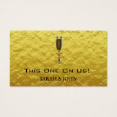 Elegantes Gold Monogram Wedding Free Drink Ticket (Rückseite)