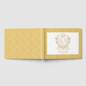 Elegantes Gold Monogram Wedding Gästebuch (Voll)