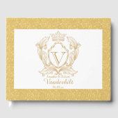 Elegantes Gold Monogram Wedding Gästebuch (Vorderseite)