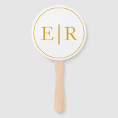 Elegantes Gold Monogram Wedding Programm Fächer (Vorderseite)