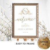 Elegantes Gold Monogram Wedding Welcome Sign Poster