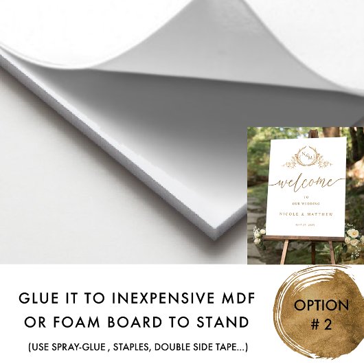 Elegantes Gold Monogram Wedding Welcome Sign Poster