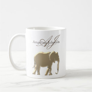 Elegantes Gold Monogramm Kaffeetasse