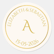 Elegantes Gold-Monogramm minimalistisches Hochzeit