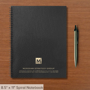 Elegantes Gold Monogramm Notizbuch