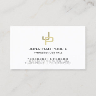 Elegantes Gold-Monogramm Professionell Modern Einf Visitenkarte