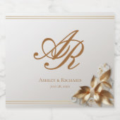 Elegantes Gold-Monogramm Schaumweinetikett (Einzelnes Label)