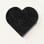 Elegantes Gold-Monogramm Schwarzes Blumenmuster Notizblock (Rückseite)