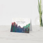 Elegantes Gold Mountain Wedding Foto Danke Karte (Vorderseite)