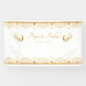 Elegantes Gold Muster Indische Hochzeit Banner (Horizontal)
