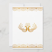 Elegantes Gold Muster Indische Hochzeit Einladung (Rückseite)