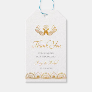 Elegantes Gold Muster Indische Hochzeit Geschenkanhänger