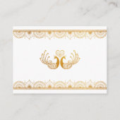 Elegantes Gold Muster Indische Hochzeit RSVP Begleitkarte (Rückseite)