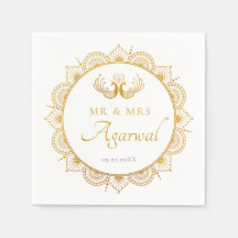 Elegantes Gold Muster Indische Hochzeit