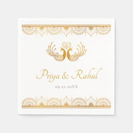 Elegantes Gold Muster Indische Hochzeit Serviette