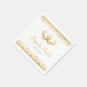 Elegantes Gold Muster Indische Hochzeit Serviette (Ecke)