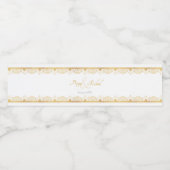 Elegantes Gold Muster Indische Hochzeit Wasserflaschenetikett (Einzelnes Label)