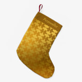 Elegantes Gold Muster Weihnachtsfeiertag Kleiner Weihnachtsstrumpf (Vorderansicht (hängend))