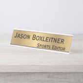 Elegantes Gold-Namensschild Schreibtischnamensplakette (Vorderseite )