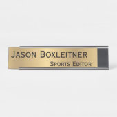 Elegantes Gold-Namensschild Schreibtischnamensplakette (Vorderseite )