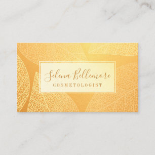Elegantes Gold Naturgepresstes Leaf Visitenkarte