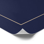 Elegantes Gold & Navy Blue Begrüßungspapier Poster (Ecke)