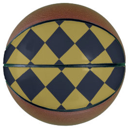Elegantes Gold & Navy Blue Diamond Muster Basketball