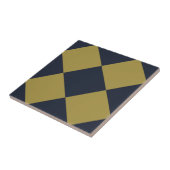 Elegantes Gold & Navy Blue Diamond Muster Fliese (Seite)